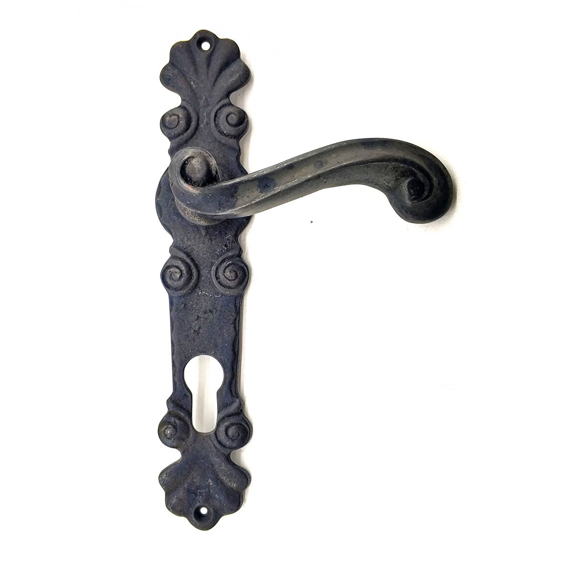 Antika Tarz Dekoratif Pirinç Okyanus Yale Kapı Kolu - 230X46 Mm, Oksit