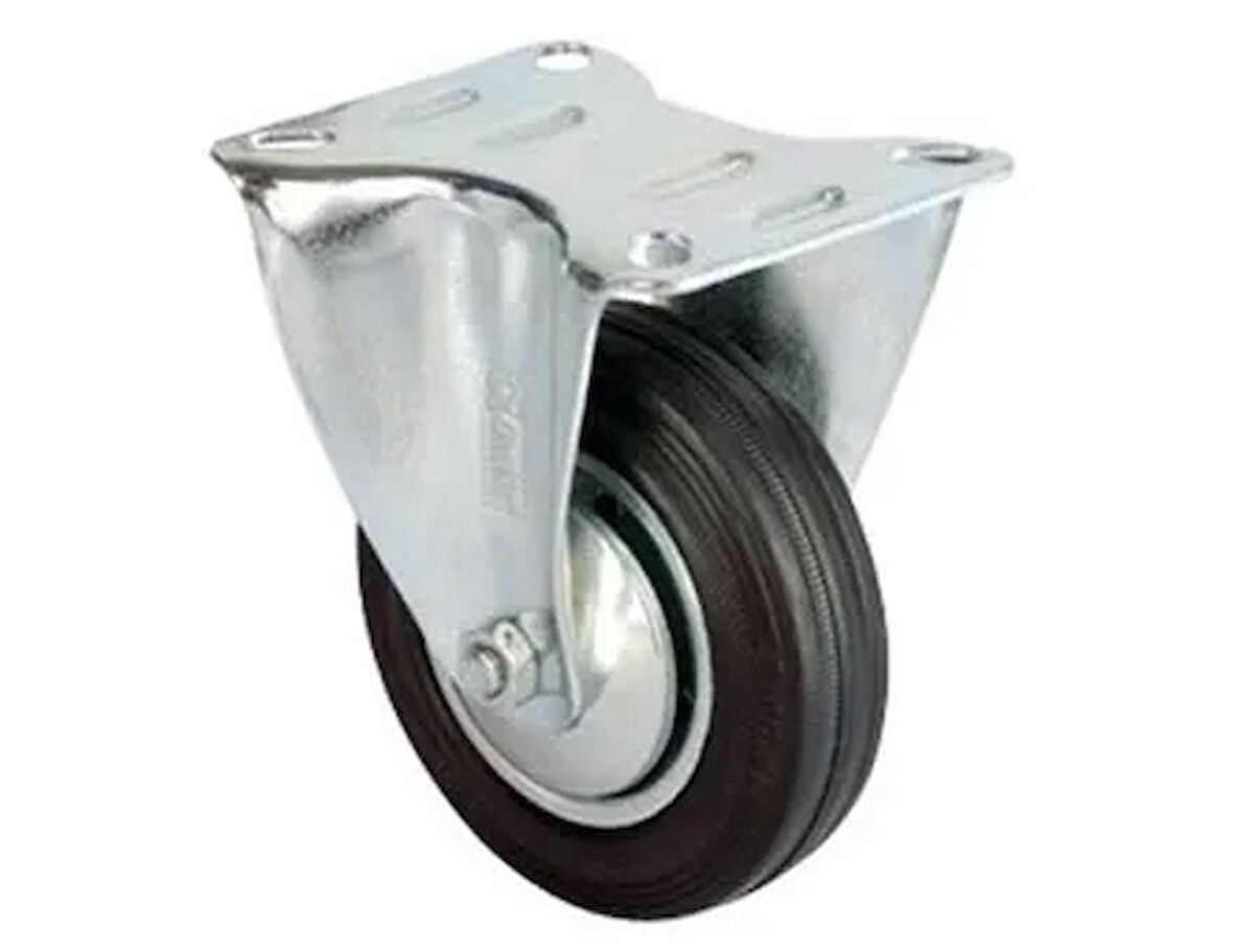 Servis Tekeri - Tablalı Siyah Sabit - Çap 100 Mm