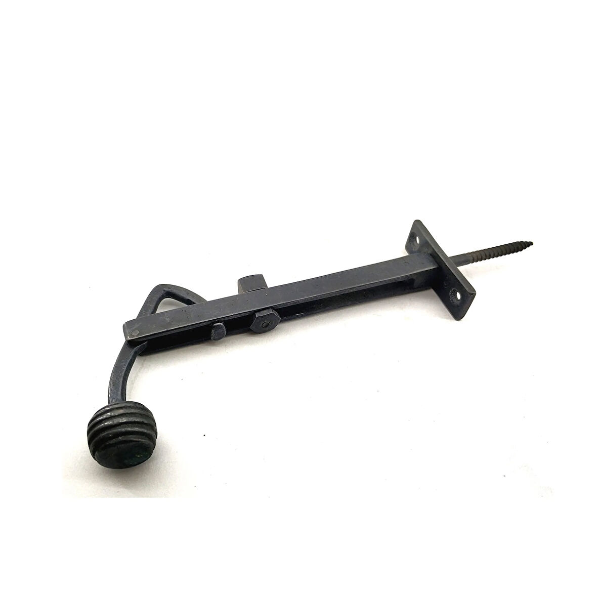 Antika Tarz Dekoratif Pirinç Ayarlı Panjur Stoperi - 150X55 Mm, Oksit