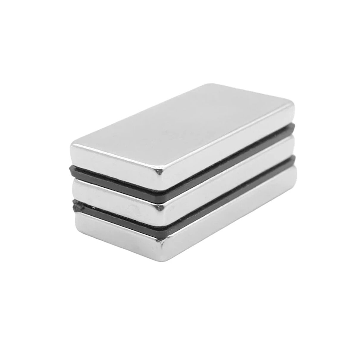 20 Adet 40X20X5Mm Neodyum Magnet Güçlü N35 Mıknatıs Köşeli Nikel Kaplama
