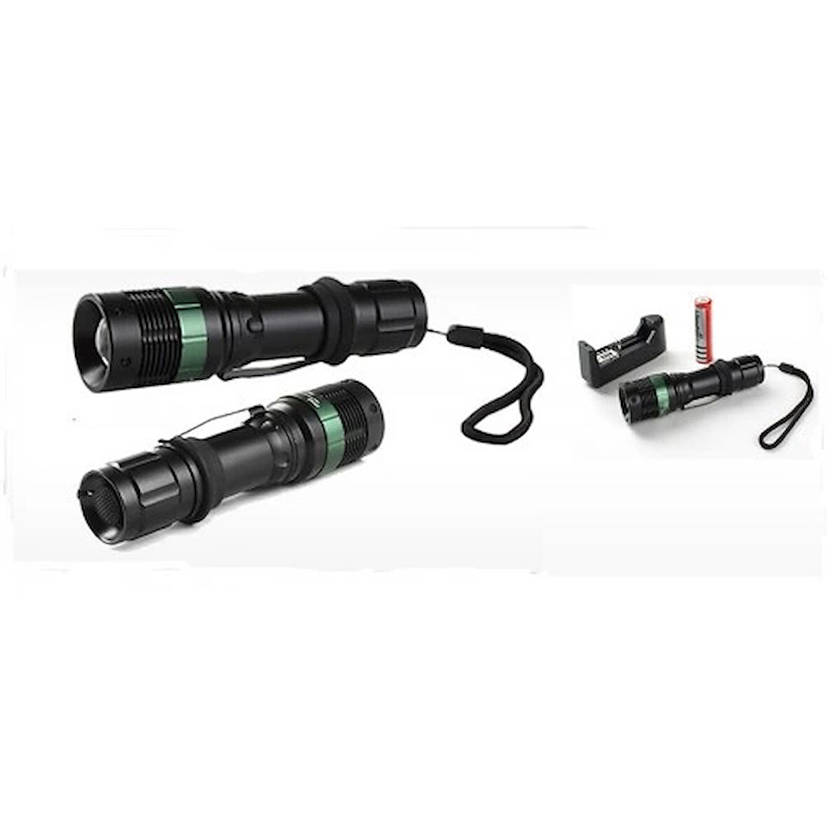 Power 500 Lumen 600 Metre Işık Uzantılı Zoomlu Şarjlı El Feneri 6109