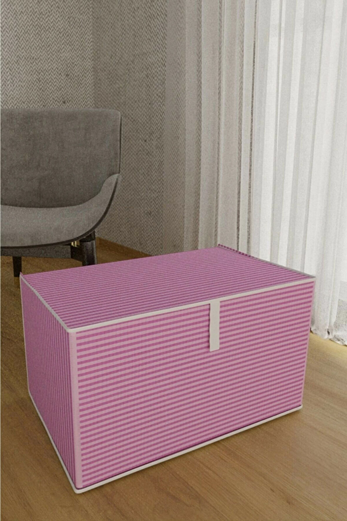 Çok Amaçlı Düzenleyici Kutu Organizer Cırt Cırtlı Hurç Mega Boy 30Cm X 40Cm X 60Cm (3 Adet) 6272