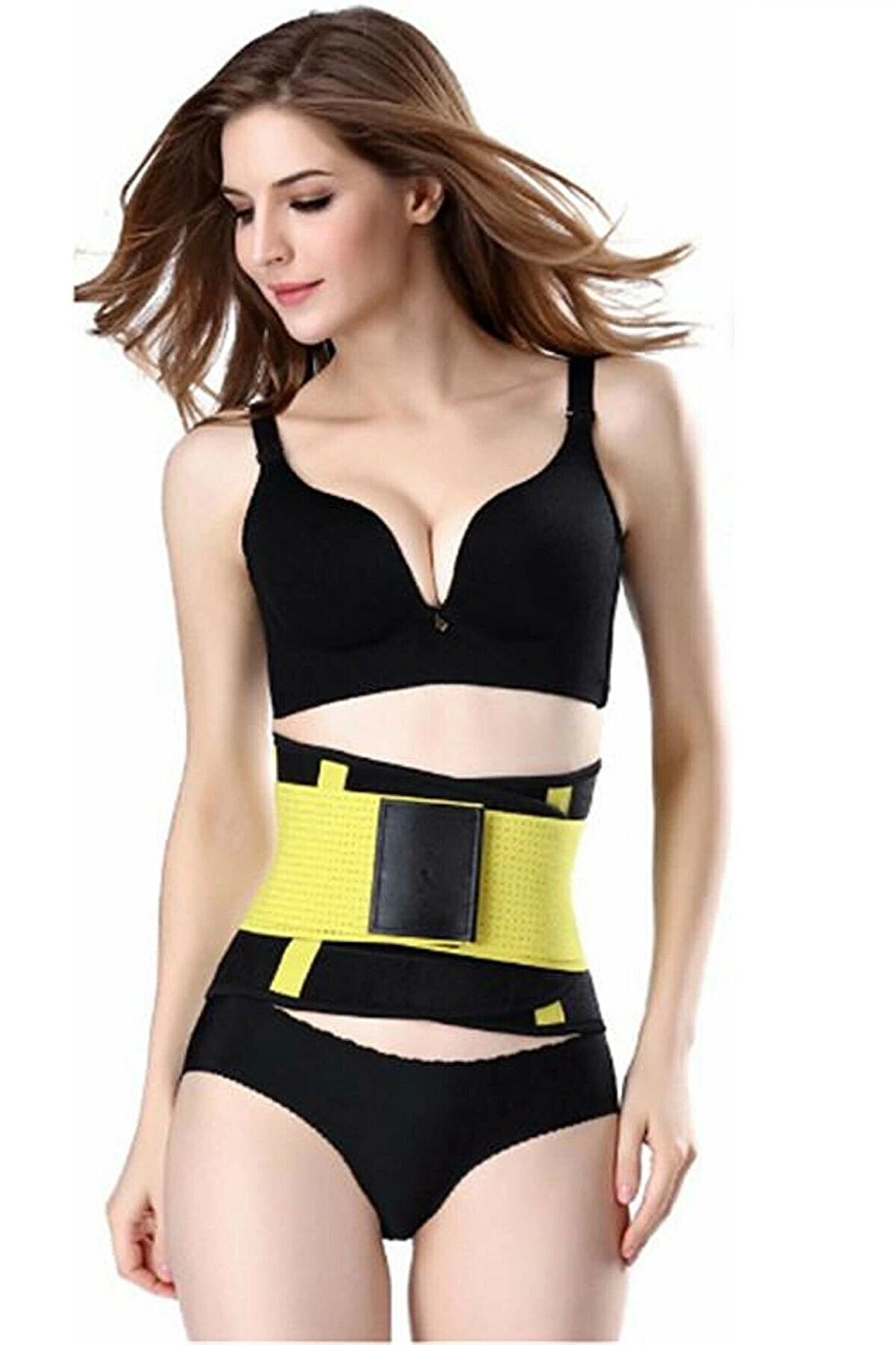 Hot Belt Termal Sauna Kemer Unisex Terletme Korsesi (Sarı-Siyah)