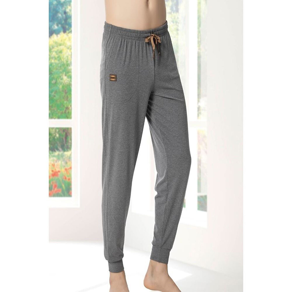 Kly Ince Tek Alt Çok Rahat Bileği Lastikli Pamuk Likralı Penye Pijama