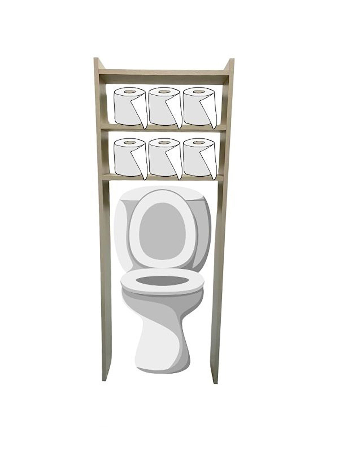 Klozet Üstü Düzenleyici, Banyo Rafı Kumtaşı()