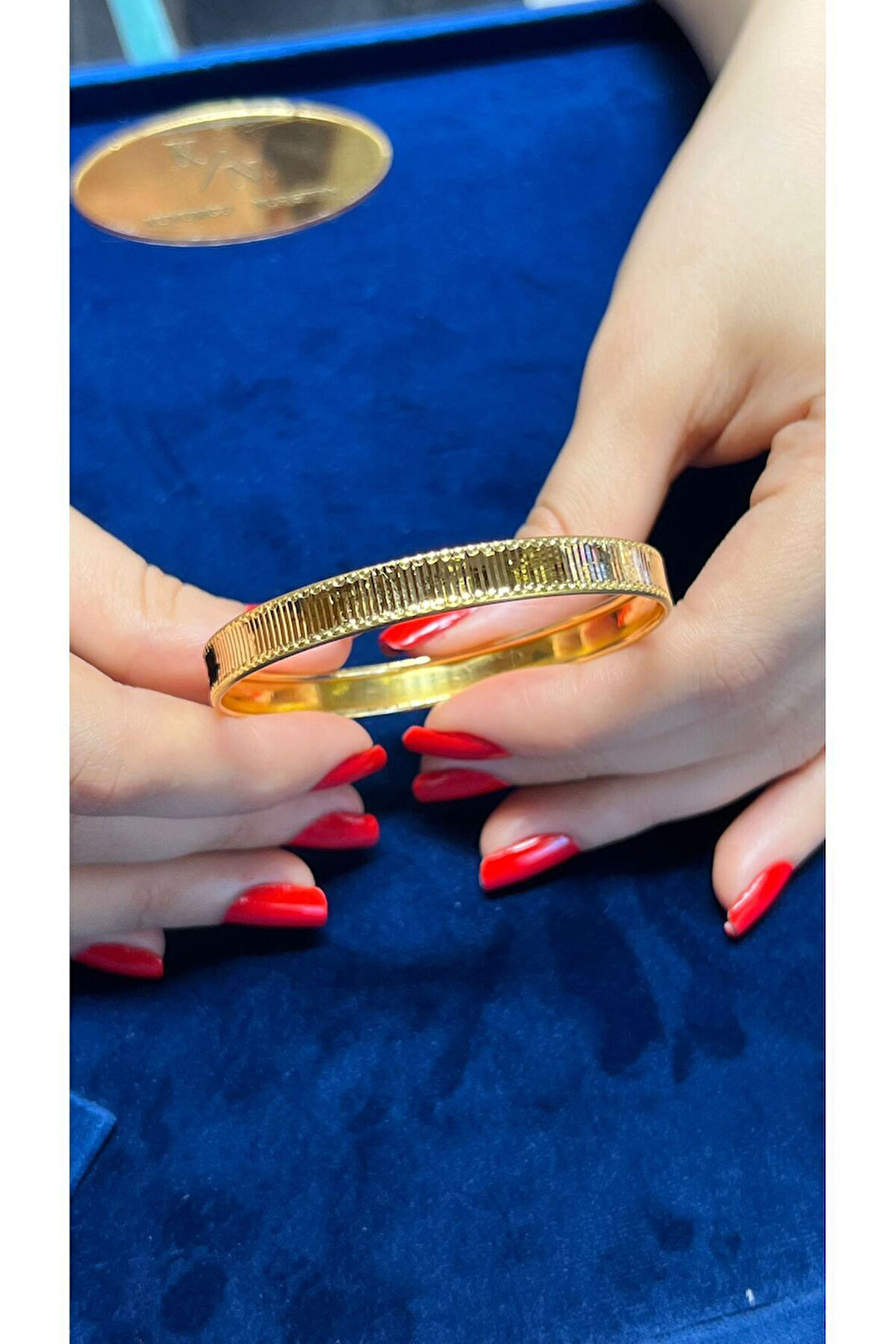 12 gr (GRAM) Aynalı Sazan Şarnel Yatırımlık İşçiliksiz Bilezik 22 Ayar Altın