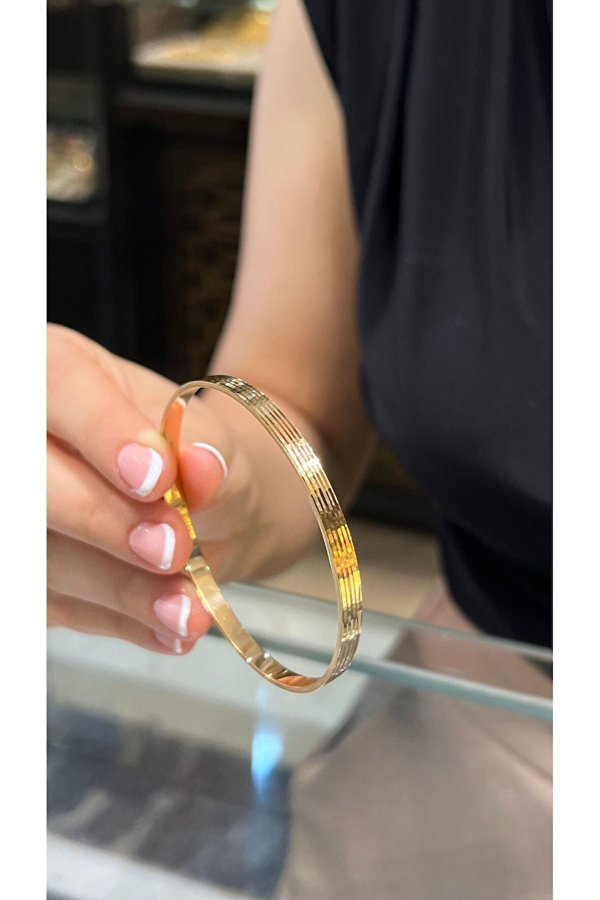 8 (GRAM) Italyan Ray Model Yatırımlık Işçiliksiz Bilezik 22 Ayar Altın