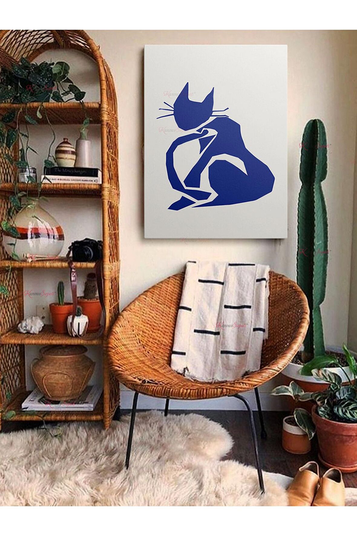 Soyut Dekoratif Vintange Retro Bohe Bohem Boho Art Vektorel Abstract Minimalist Canvas Kanvas Tablo