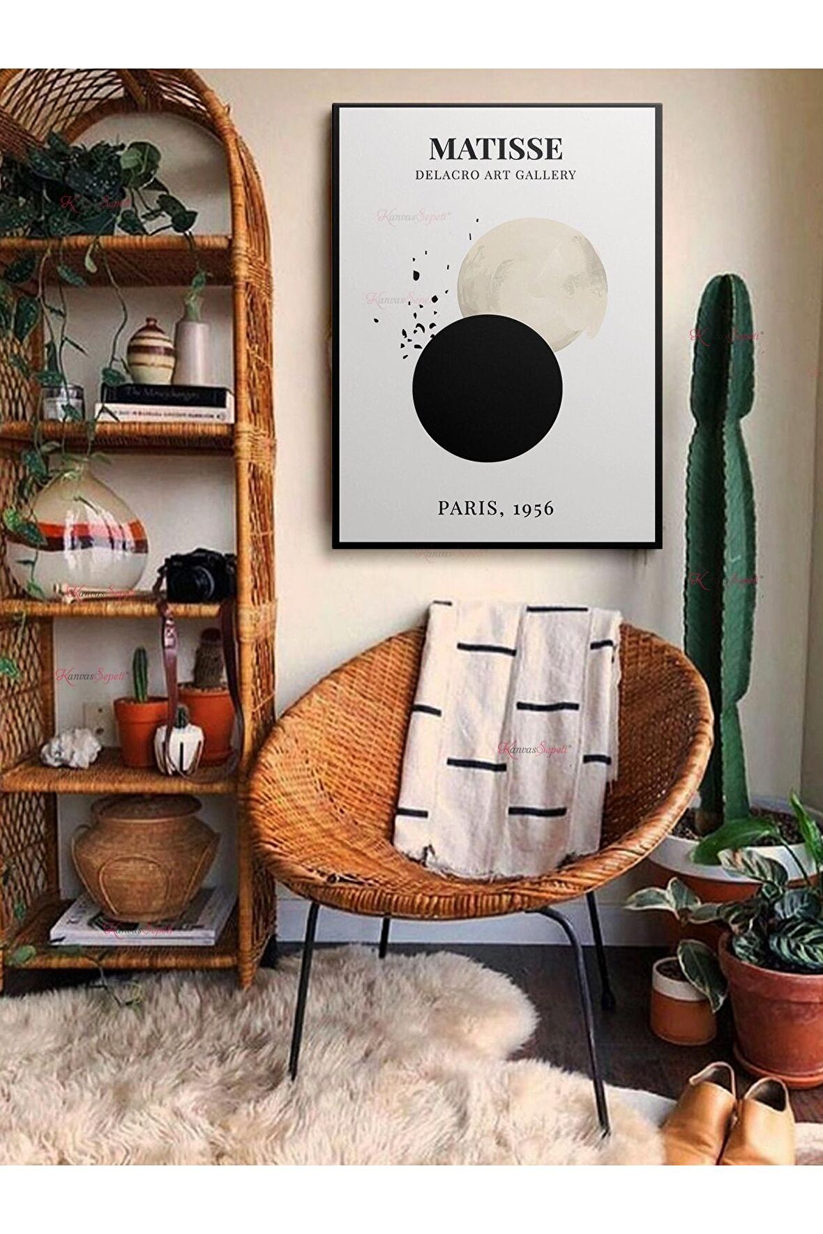 Soyut Dekoratif Vintange Retro Bohe Bohem Boho Art Vektorel Abstract Minimalist Canvas Kanvas Tablo