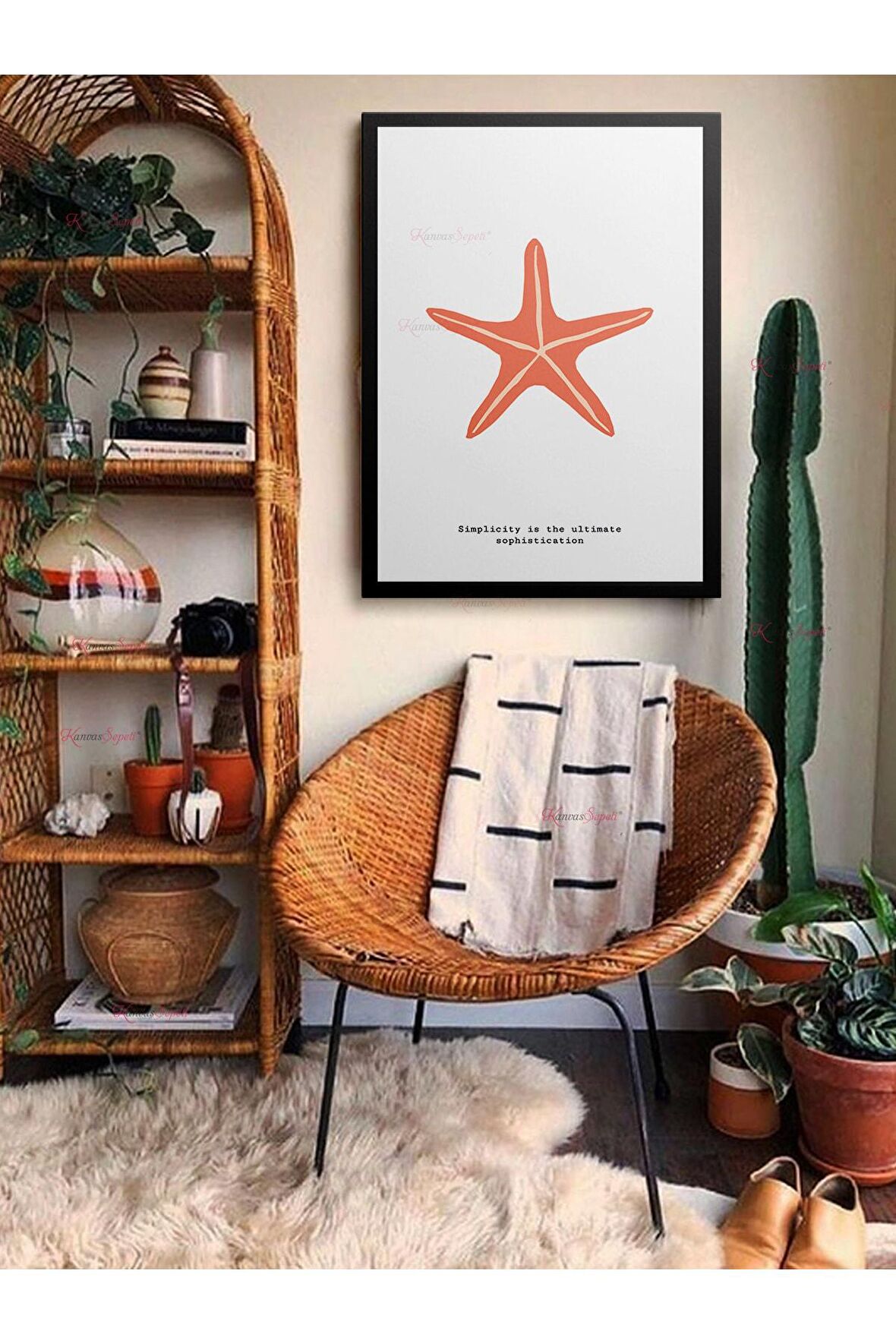 Soyut Dekoratif Vintange Retro Bohe Bohem Boho Art Vektorel Abstract Minimalist Canvas Kanvas Tablo