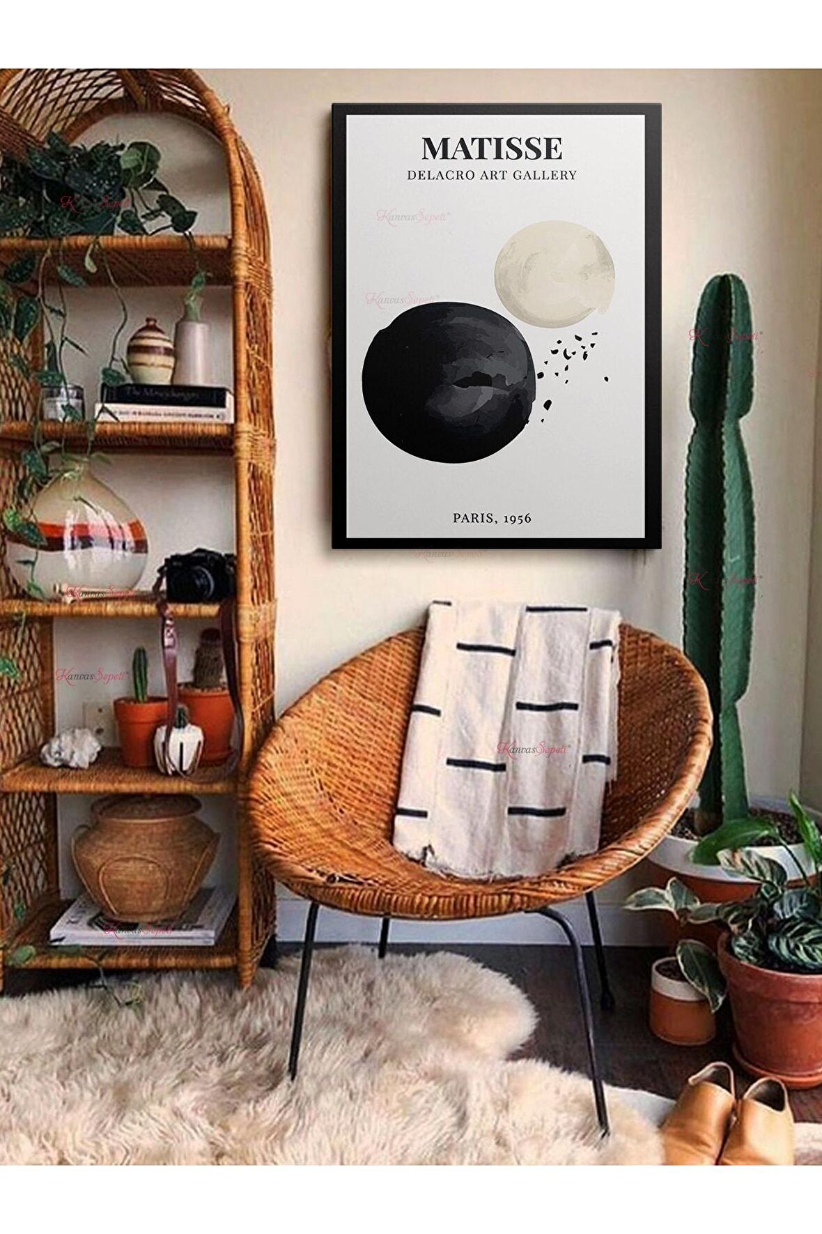 Soyut Dekoratif Vintange Retro Bohe Bohem Boho Art Vektorel Abstract Minimalist Canvas Kanvas Tablo