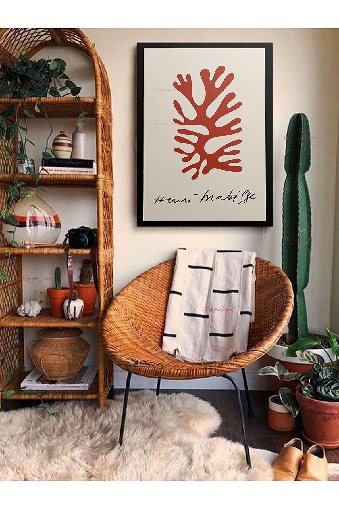 Soyut Dekoratif Vintange Retro Bohe Bohem Boho Art Vektorel Abstract Minimalist Canvas Kanvas Tablo