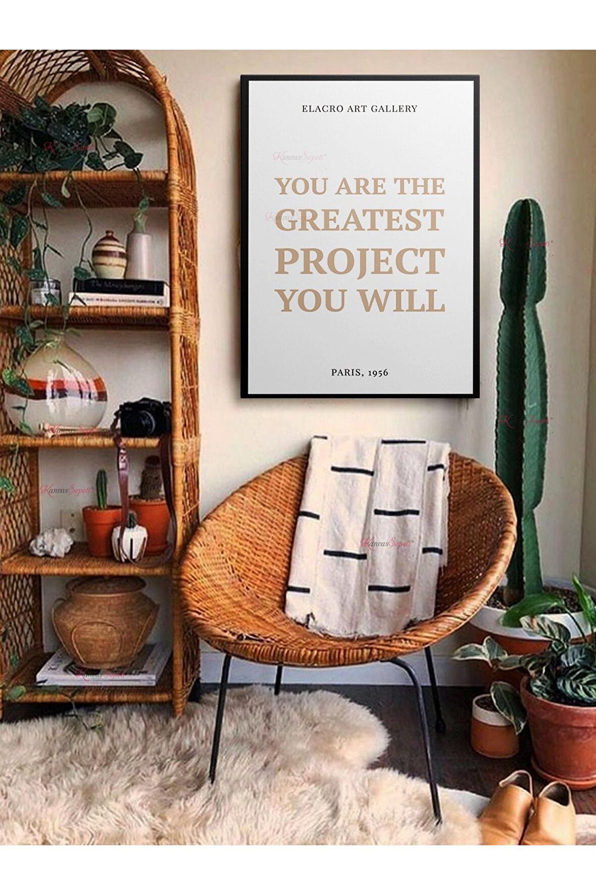 Soyut Dekoratif Vintange Retro Bohe Bohem Boho Art Vektorel Abstract Minimalist Canvas Kanvas Tablo