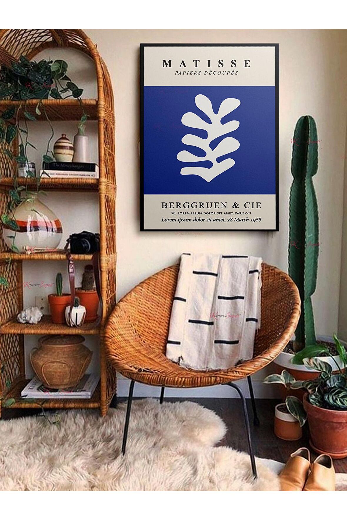 Soyut Dekoratif Vintange Retro Bohe Bohem Boho Art Vektorel Abstract Minimalist Canvas Kanvas Tablo