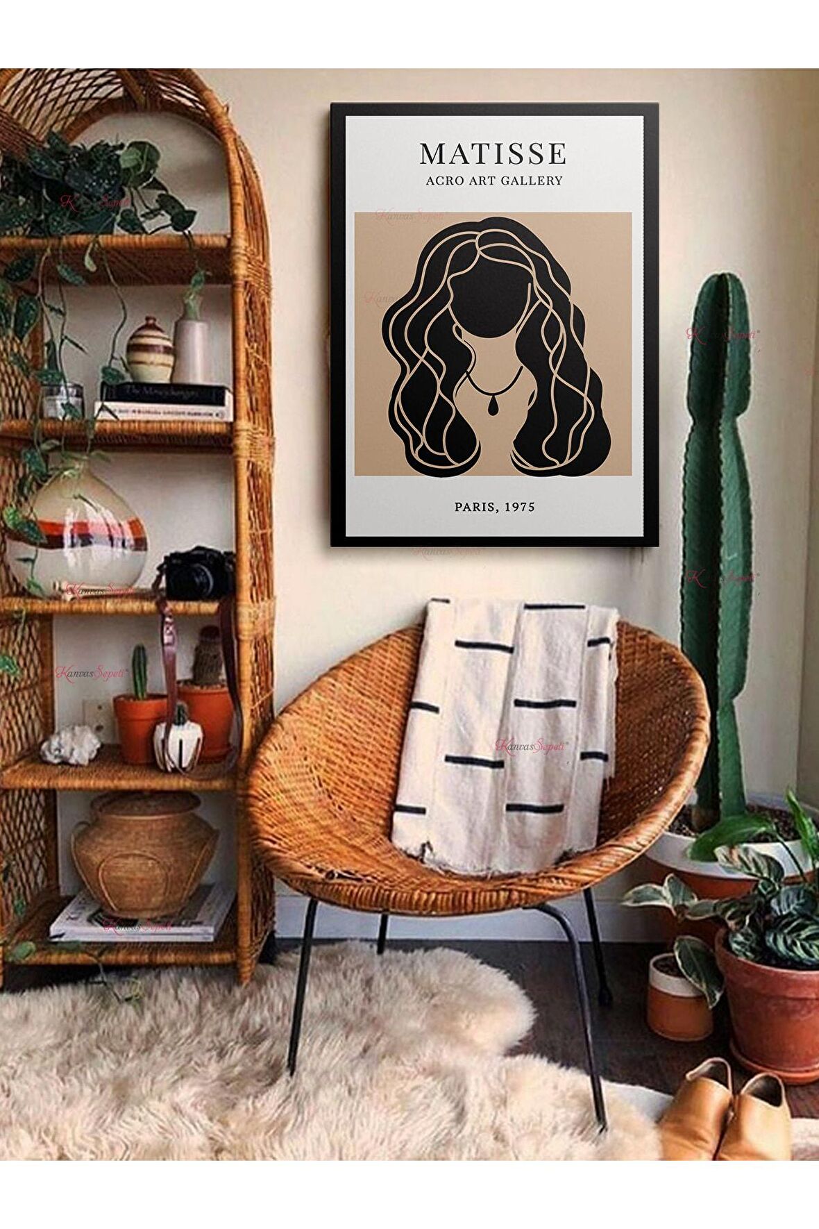 Soyut Dekoratif Vintange Retro Bohe Bohem Boho Art Vektorel Abstract Minimalist Canvas Kanvas Tablo