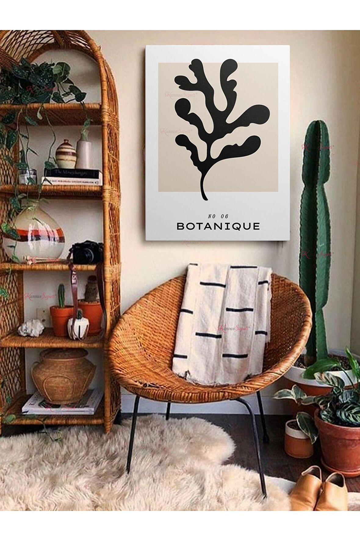 Soyut Dekoratif Vintange Retro Bohe Bohem Boho Art Vektorel Abstract Minimalist Canvas Kanvas Tablo