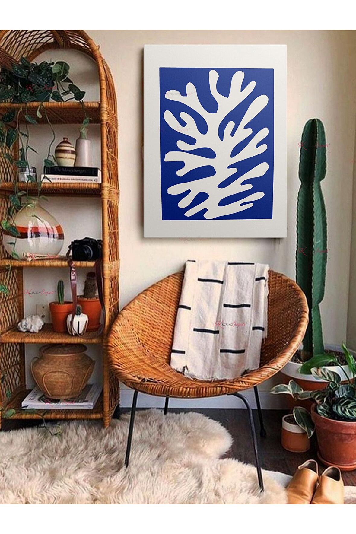 Soyut Dekoratif Vintange Retro Bohe Bohem Boho Art Vektorel Abstract Minimalist Canvas Kanvas Tablo