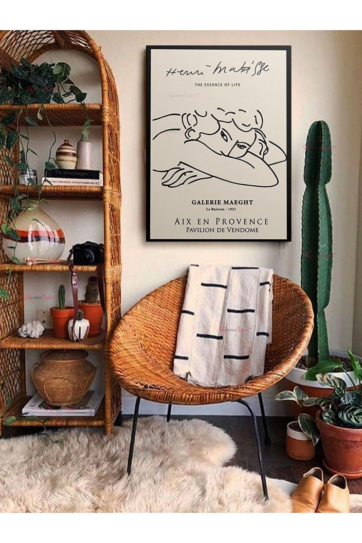 Soyut Dekoratif Vintange Retro Bohe Bohem Boho Art Vektorel Abstract Minimalist Canvas Kanvas Tablo