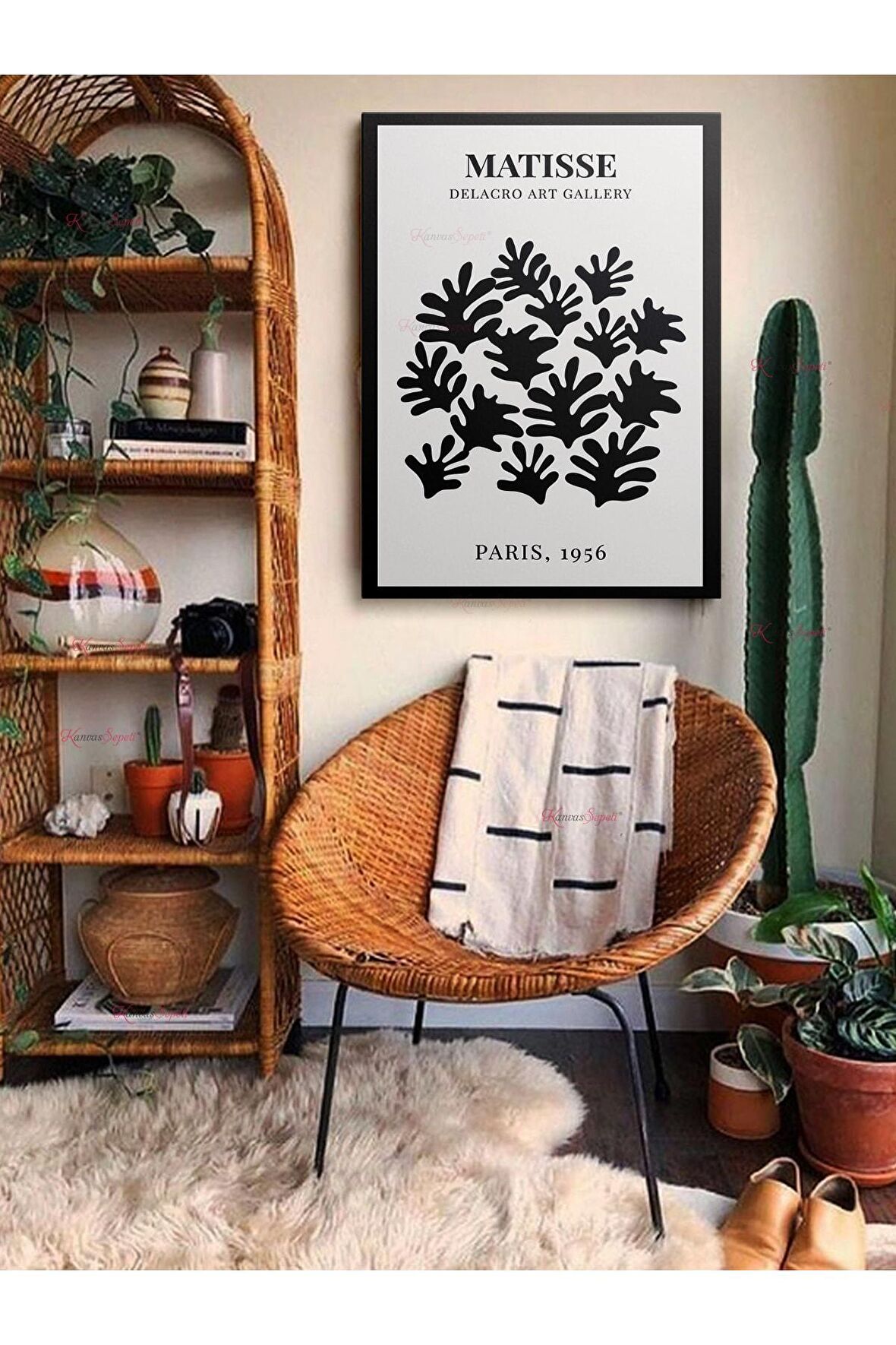 Soyut Dekoratif Vintange Retro Bohe Bohem Boho Art Vektorel Abstract Minimalist Canvas Kanvas Tablo