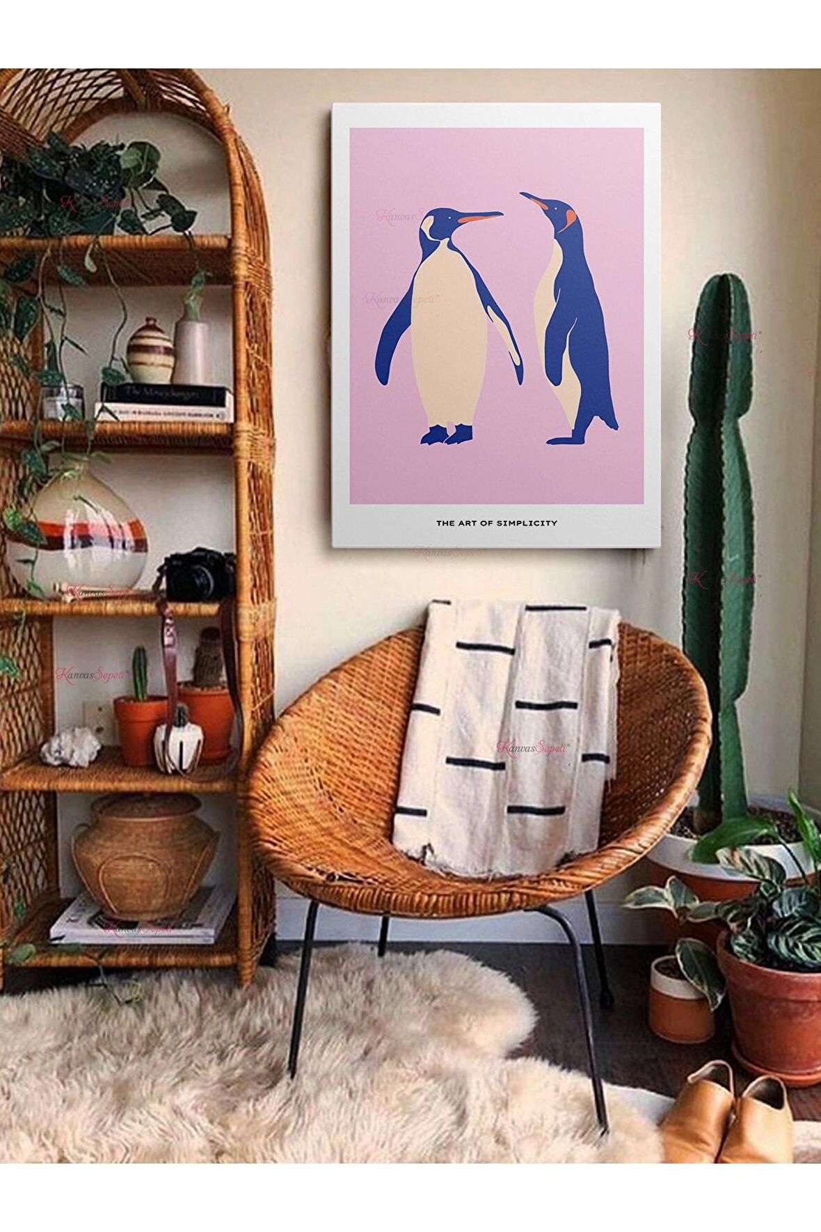 Soyut Dekoratif Vintange Retro Bohe Bohem Boho Art Vektorel Abstract Minimalist Canvas Kanvas Tablo