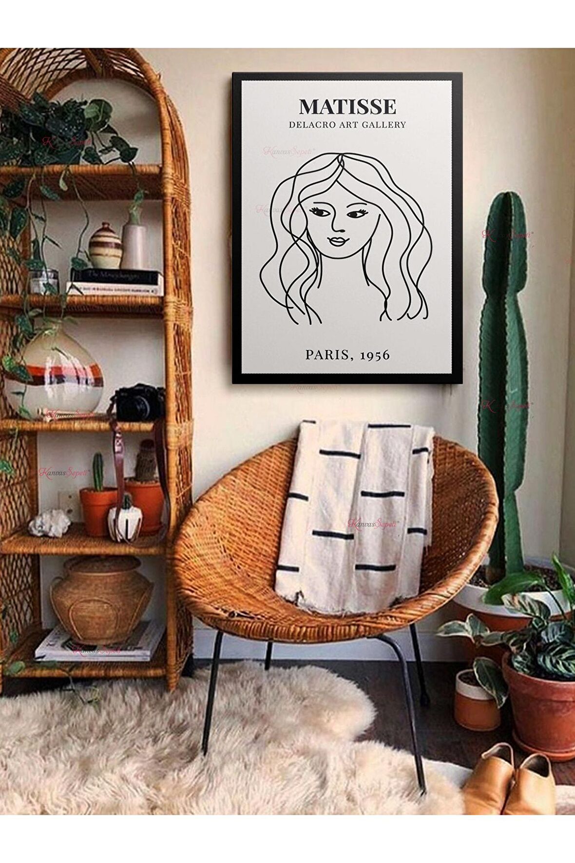 Soyut Dekoratif Vintange Retro Bohe Bohem Boho Art Vektorel Abstract Minimalist Canvas Kanvas Tablo