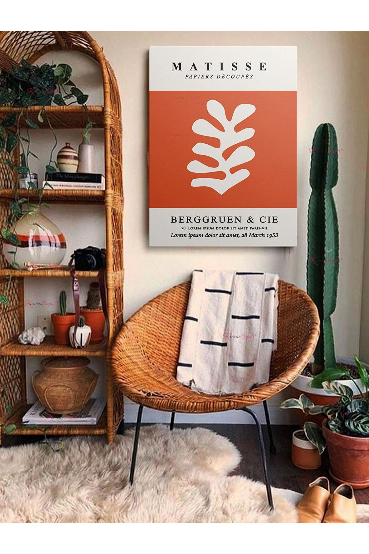 Soyut Dekoratif Vintange Retro Bohe Bohem Boho Art Vektorel Abstract Minimalist Canvas Kanvas Tablo