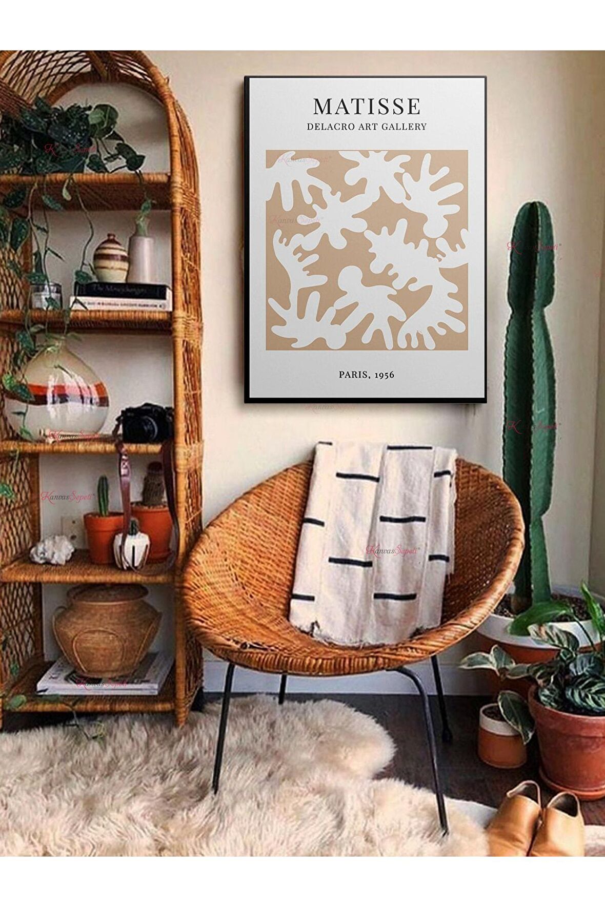 Soyut Dekoratif Vintange Retro Bohe Bohem Boho Art Vektorel Abstract Minimalist Canvas Kanvas Tablo