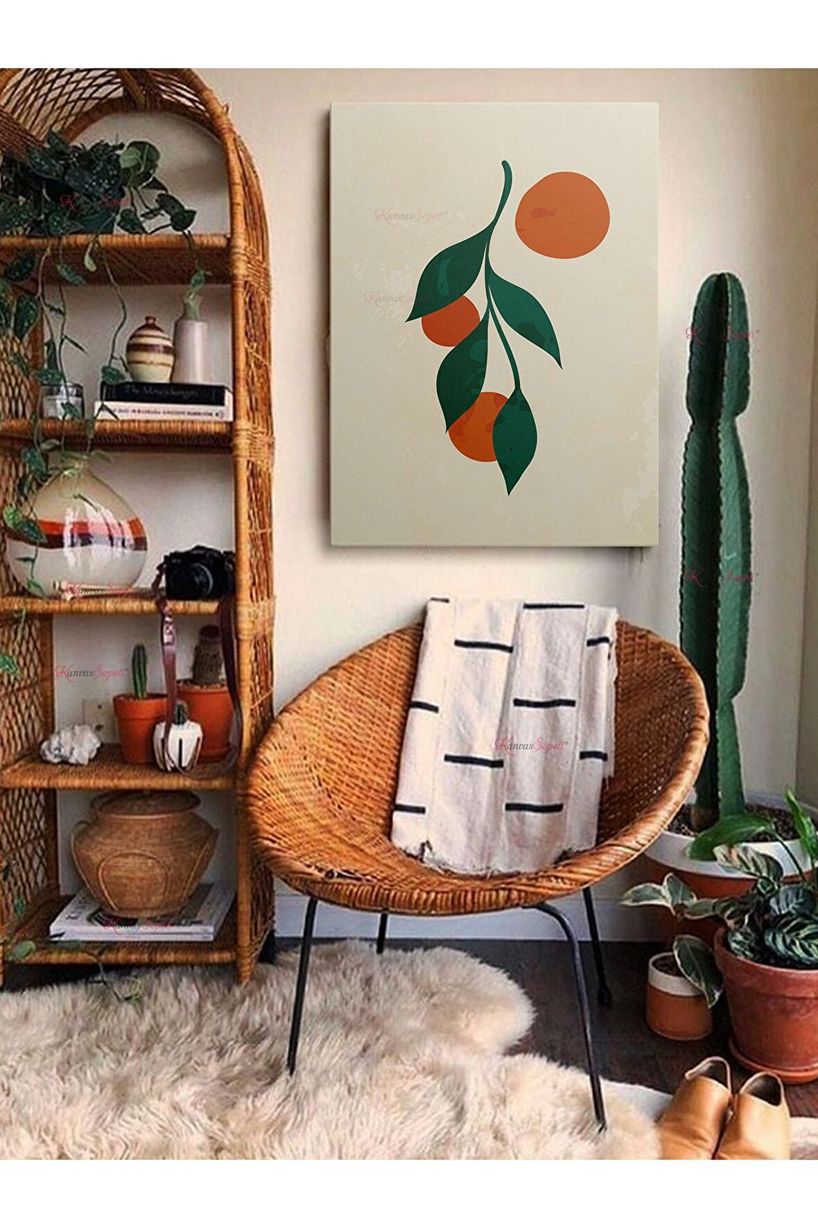 Soyut Dekoratif Vintange Retro Bohe Bohem Boho Art Vektorel Abstract Minimalist Canvas Kanvas Tablo