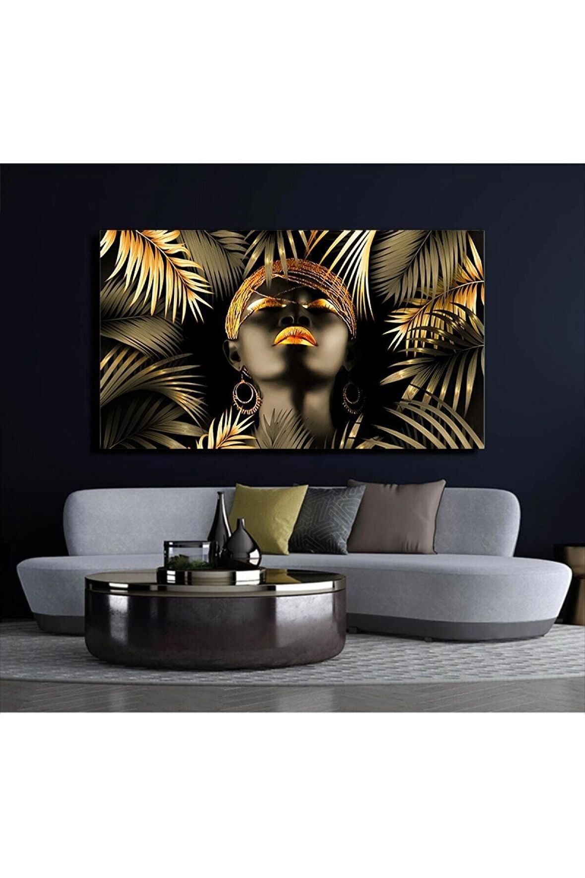 Yaldızlı Modern Arap Kadın Kanvas Kanvas Canvas Tablo