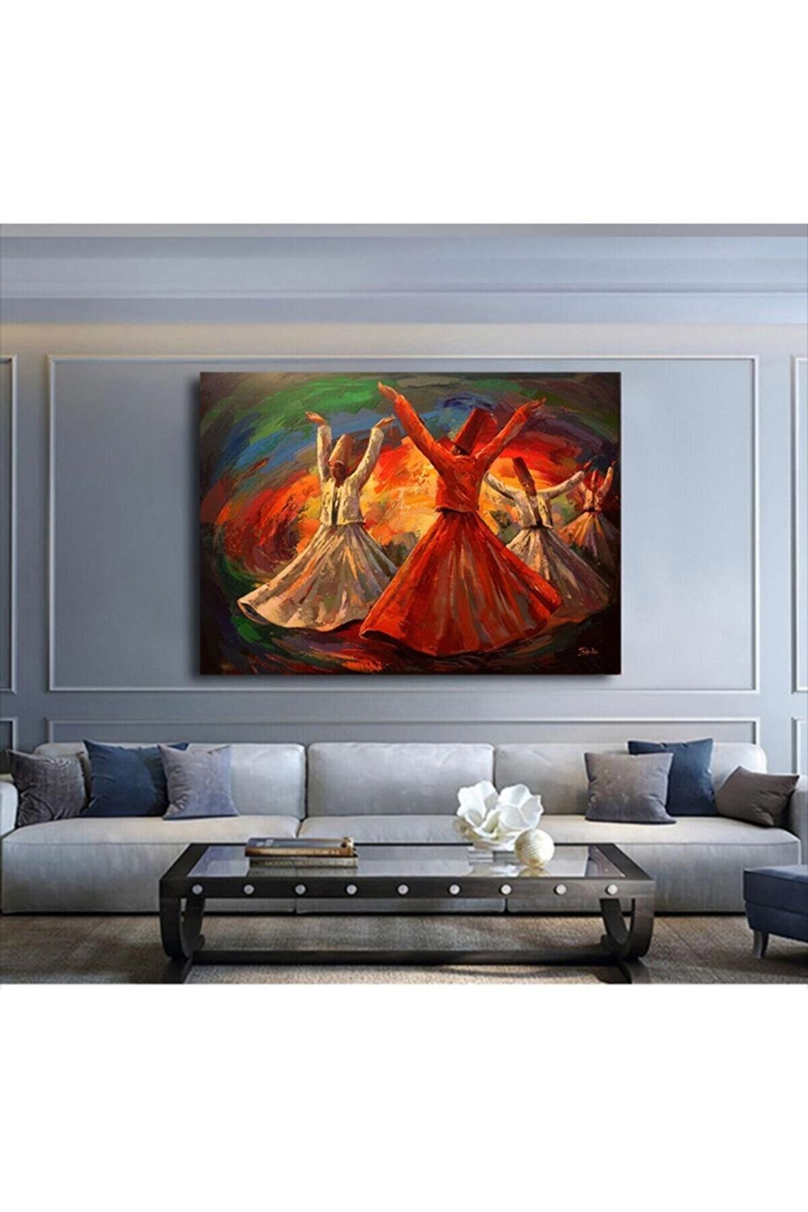 Yağlı Boya Görünümlü Semazenler Kanvas Kanvas Canvas Tablo