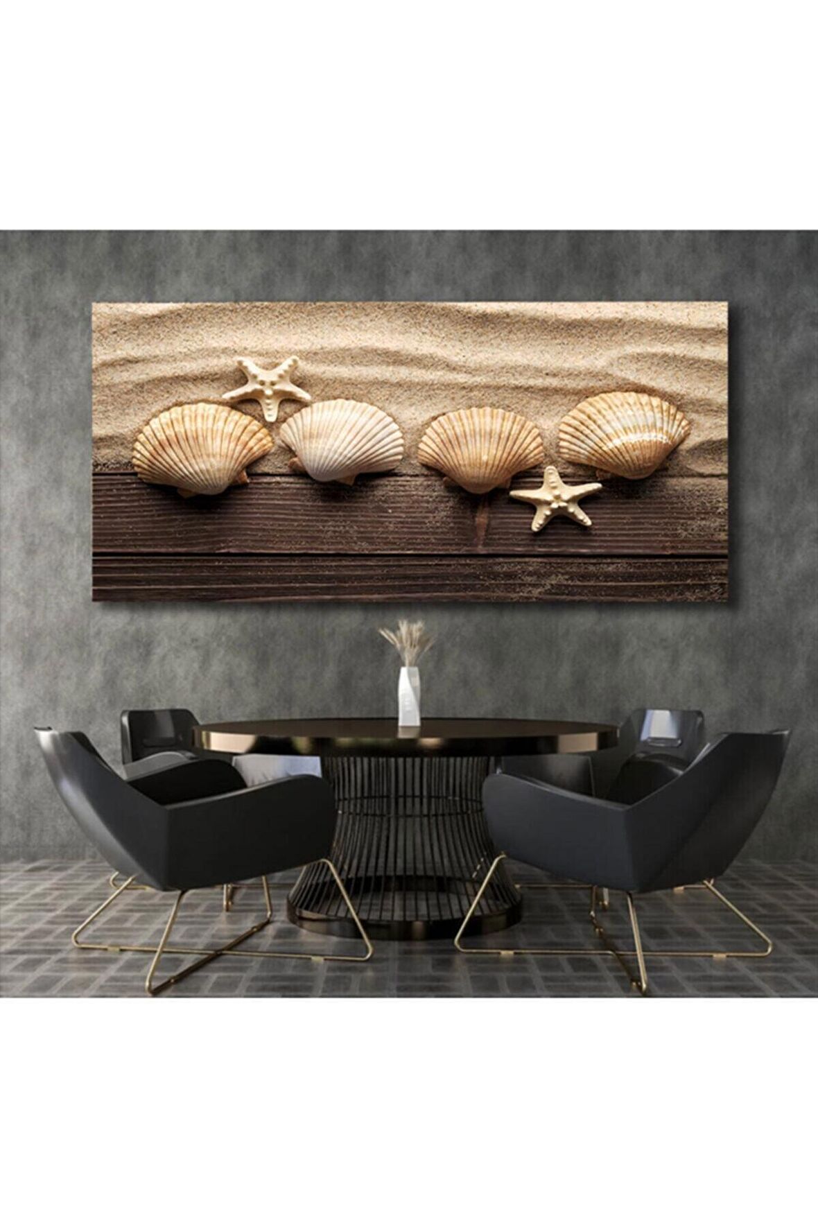 Deniz Kabukları Ve Deniz Yıldızı Kanvas Kanvas Canvas Tablo
