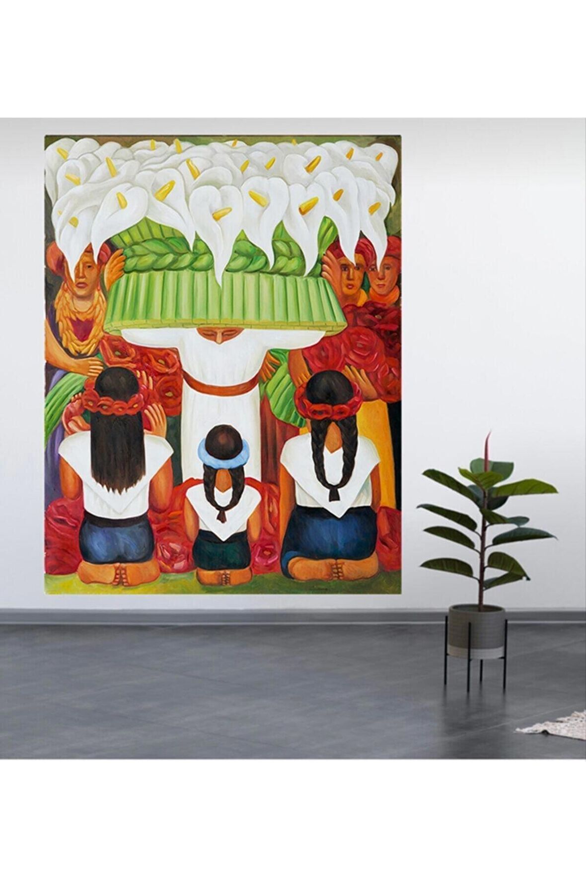 Diego Rivera Çiçek Festivali Santa Anita Ziyafeti Kanvas Kanvas Canvas Tablo