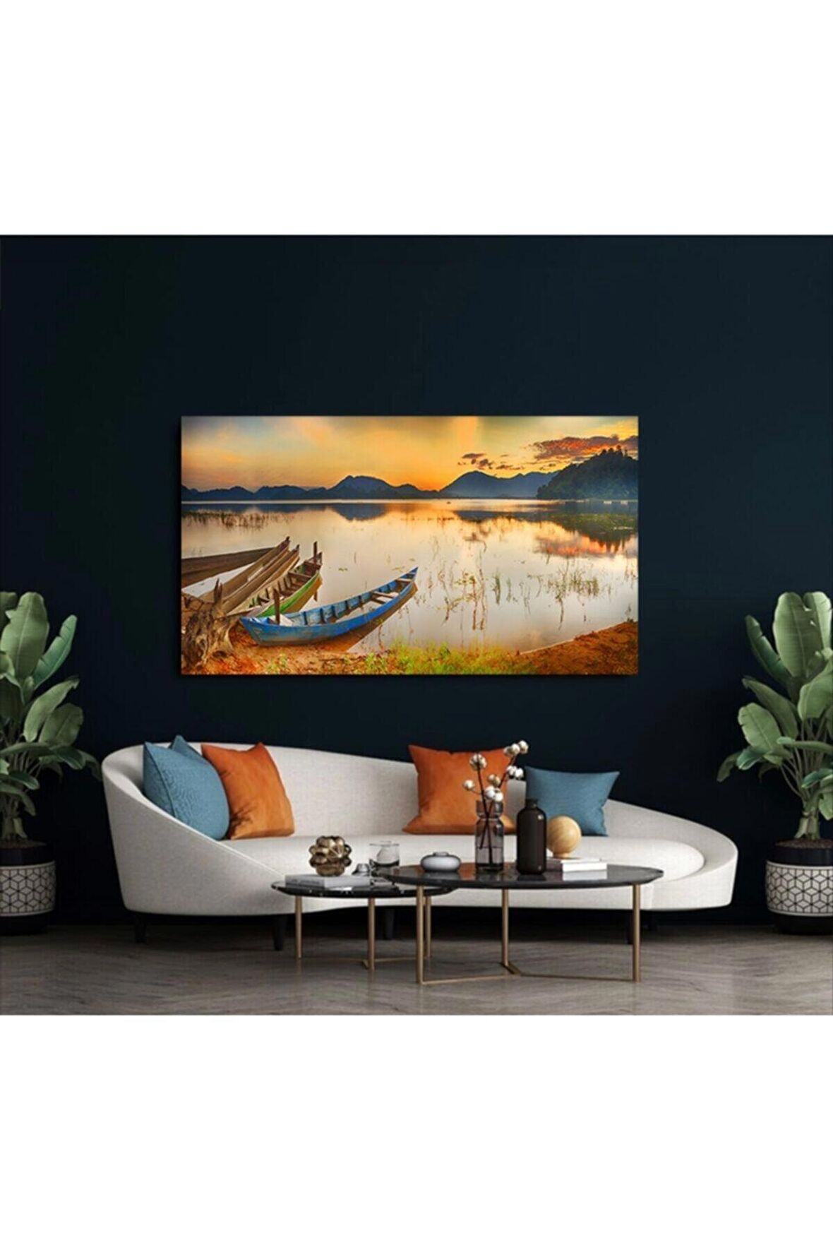 Manzara Ve Kayıklar Kanvas Kanvas Canvas Tablo