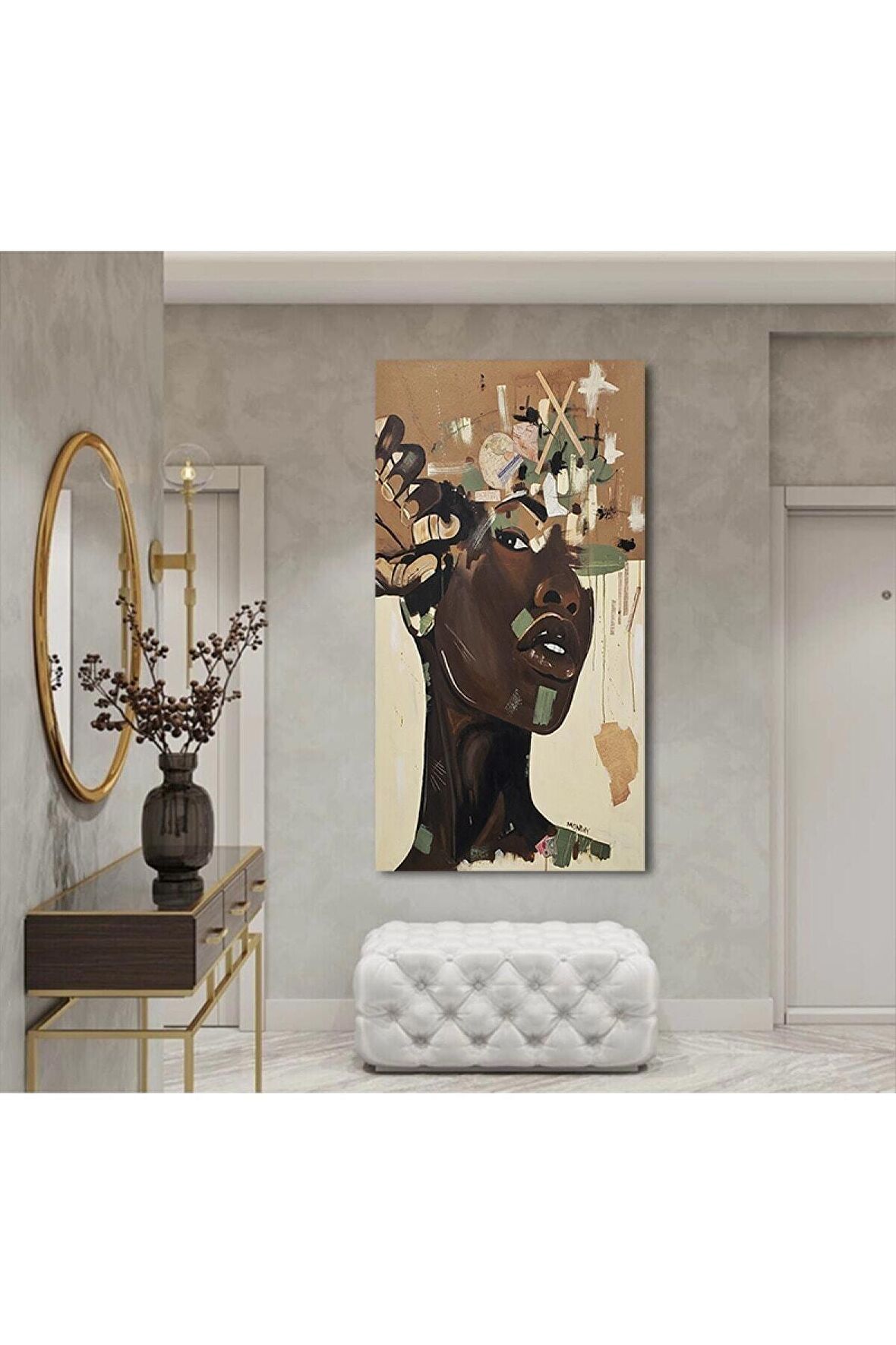 Afrika Soyut Kadın Kanvas Kanvas Canvas Tablo