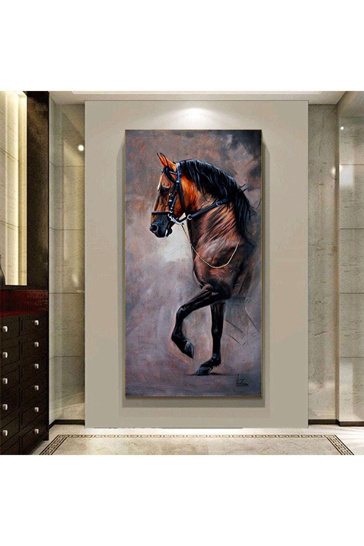 Yağlı Boya Görünümlü Asil At Kanvas Kanvas Canvas Tablo