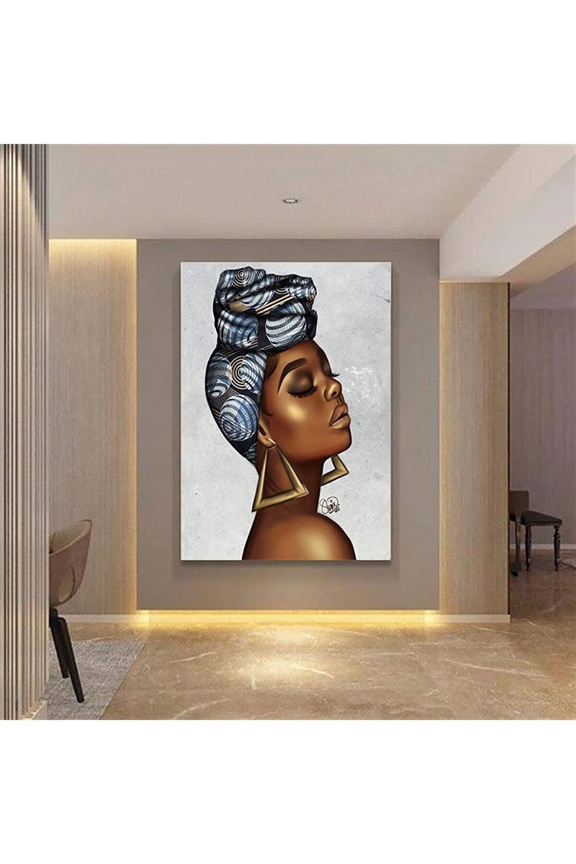 Modern Siyahi Kadın Kanvas Kanvas Canvas Tablo