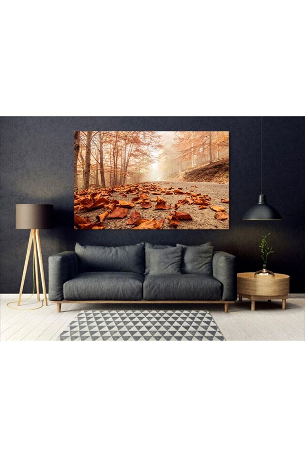 Sonbahar Yapraklar Manzara Kanvas Kanvas Canvas Tablo