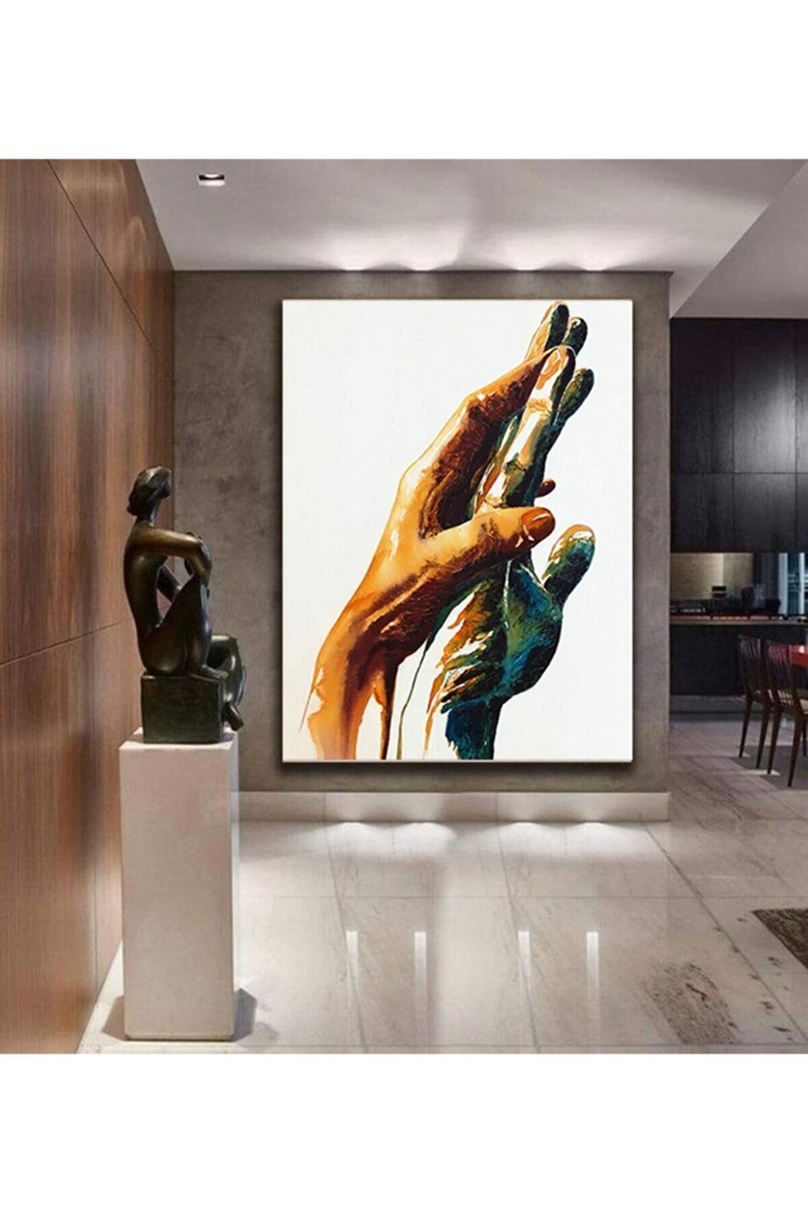 Kavuşan Eller Kanvas Gülen Tablo