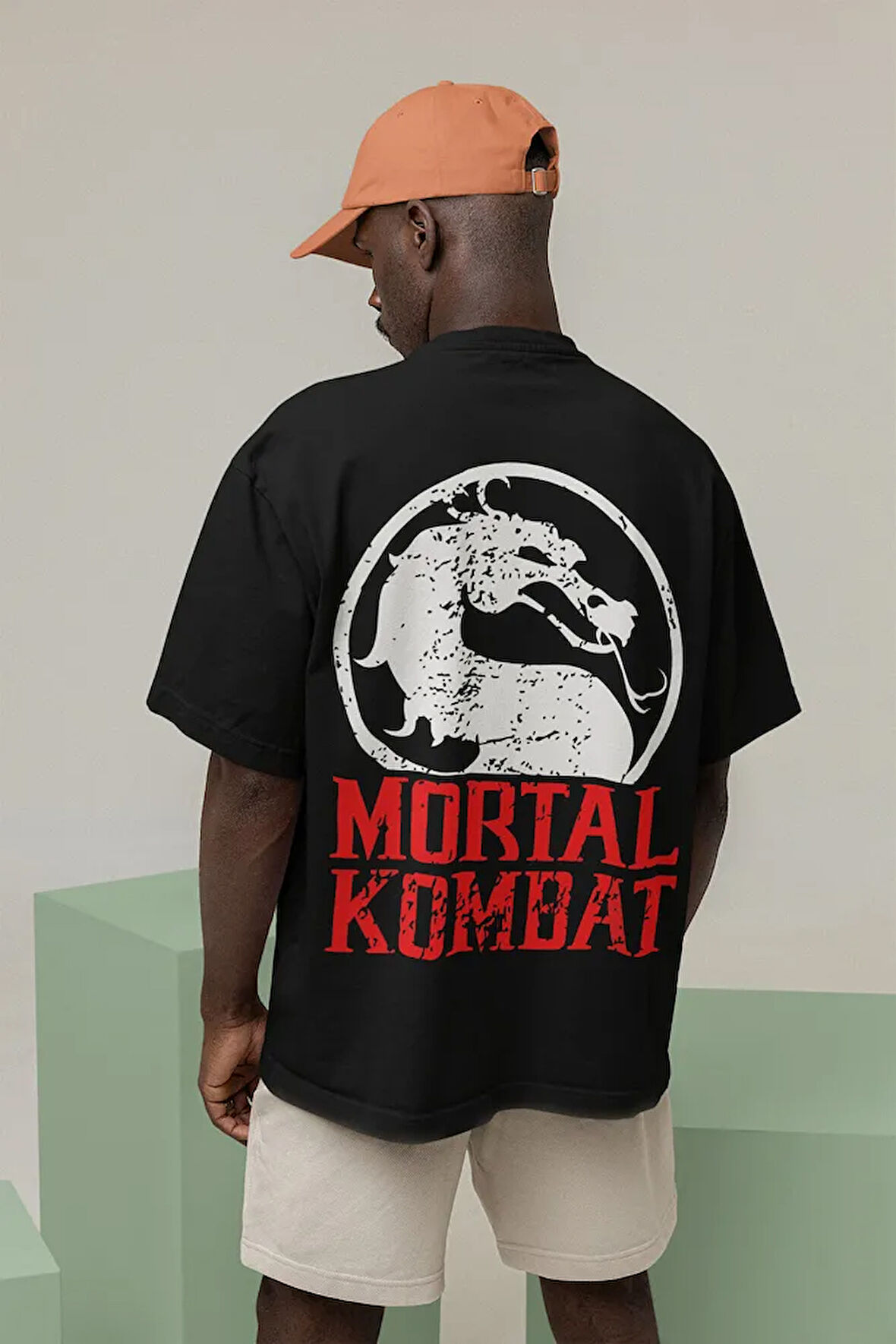 Ejderha Mortal Kombat Baskılı Unisex Oversize Anime Tişört