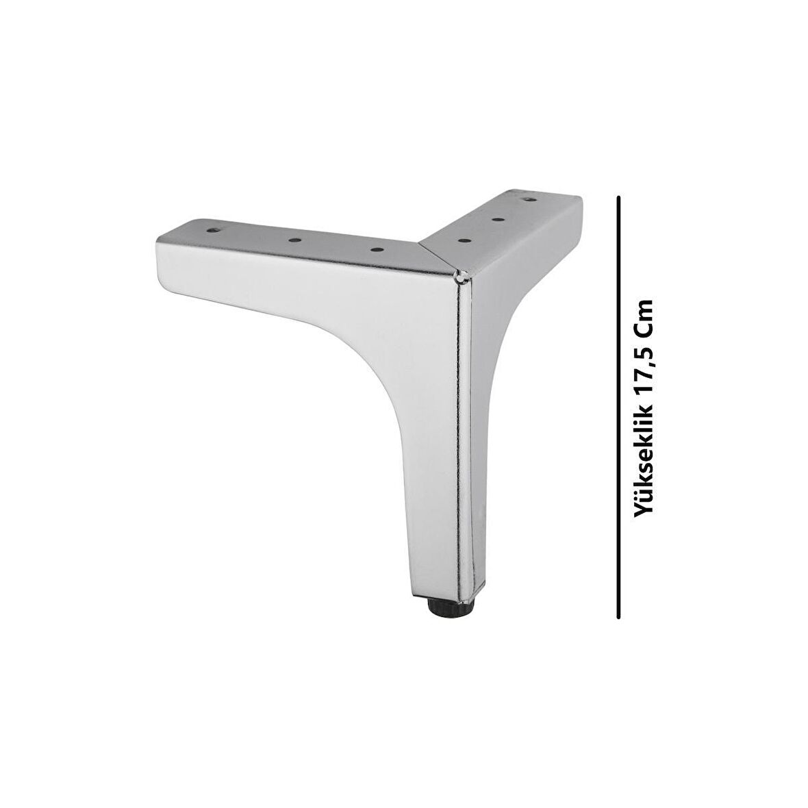 Koldoor Minerva Metal Krom Mobilya Ayağı Ayarlı Koltuk Chester Baza Ayağı 17,5 Cm 5 Adet