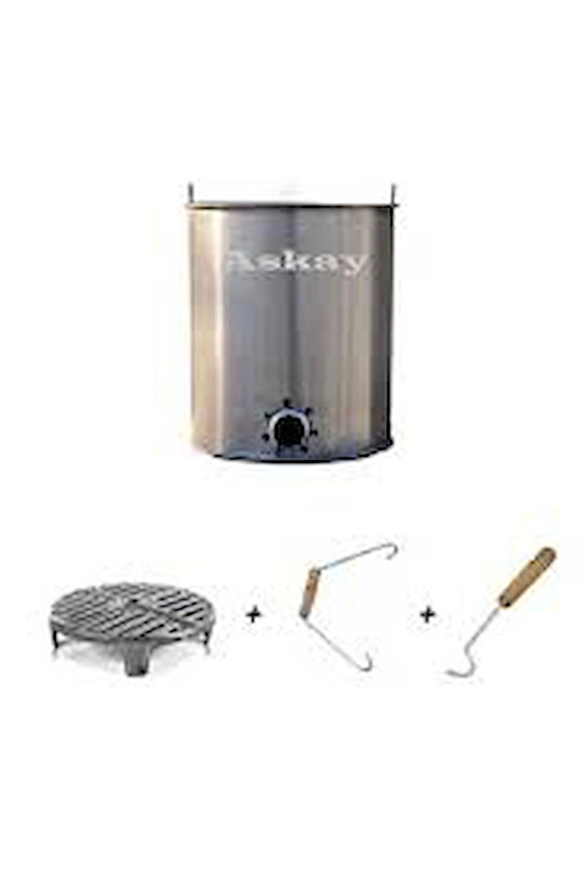 Soba Kovası Tabanı Düz Önden Delikli Ayaklı Izgara Çengel Tutacak (YANDAN DELİKLİ KOVA)