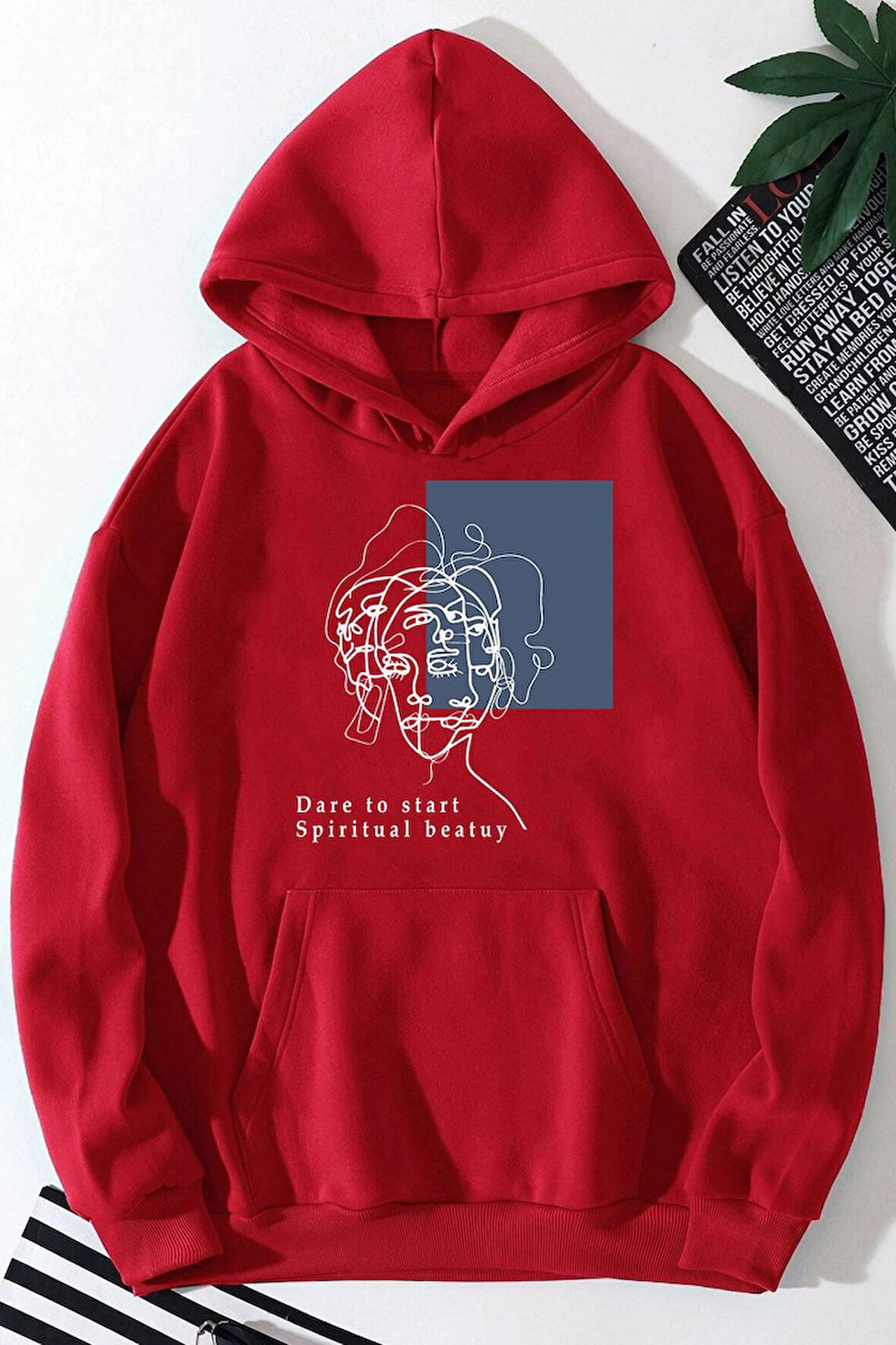 Uyguntarz Unisex Minimal line drawing Baskılı Sweatshirt