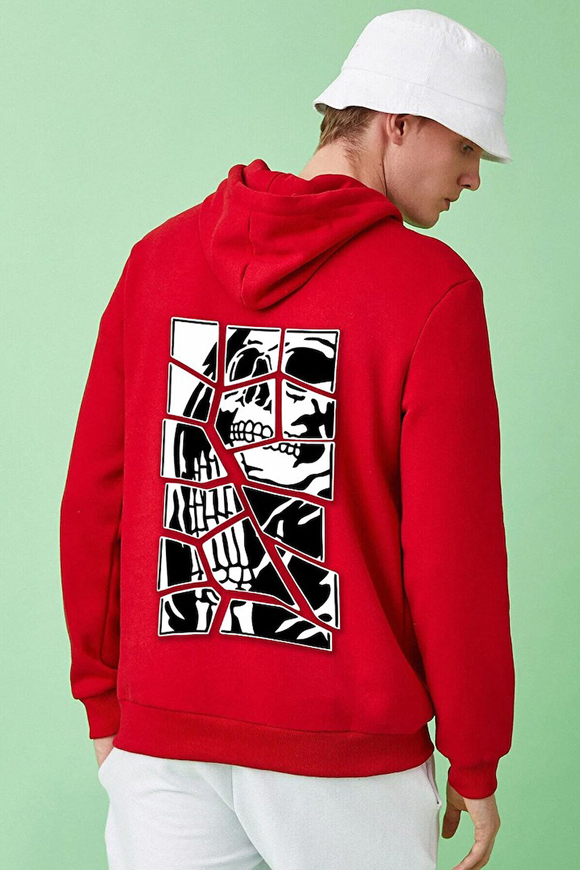 Uyguntarz Unisex Skullcracked Baskılı Sweatshirt