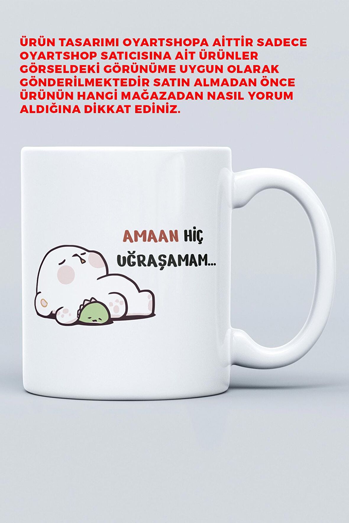 Aman Hiç Uğraşamam Baskılı Bardak Hediye Kutulu