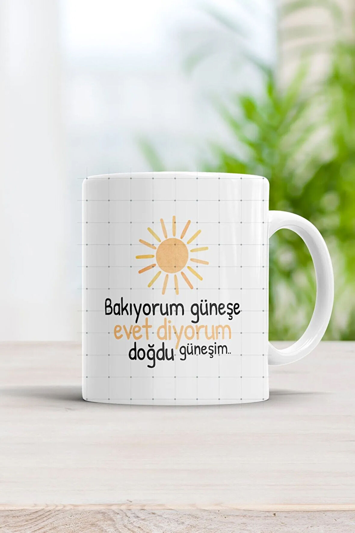 Bakıyorum Güneşe Evet Diyorum Doğdu Güneşim Kupa Bardak