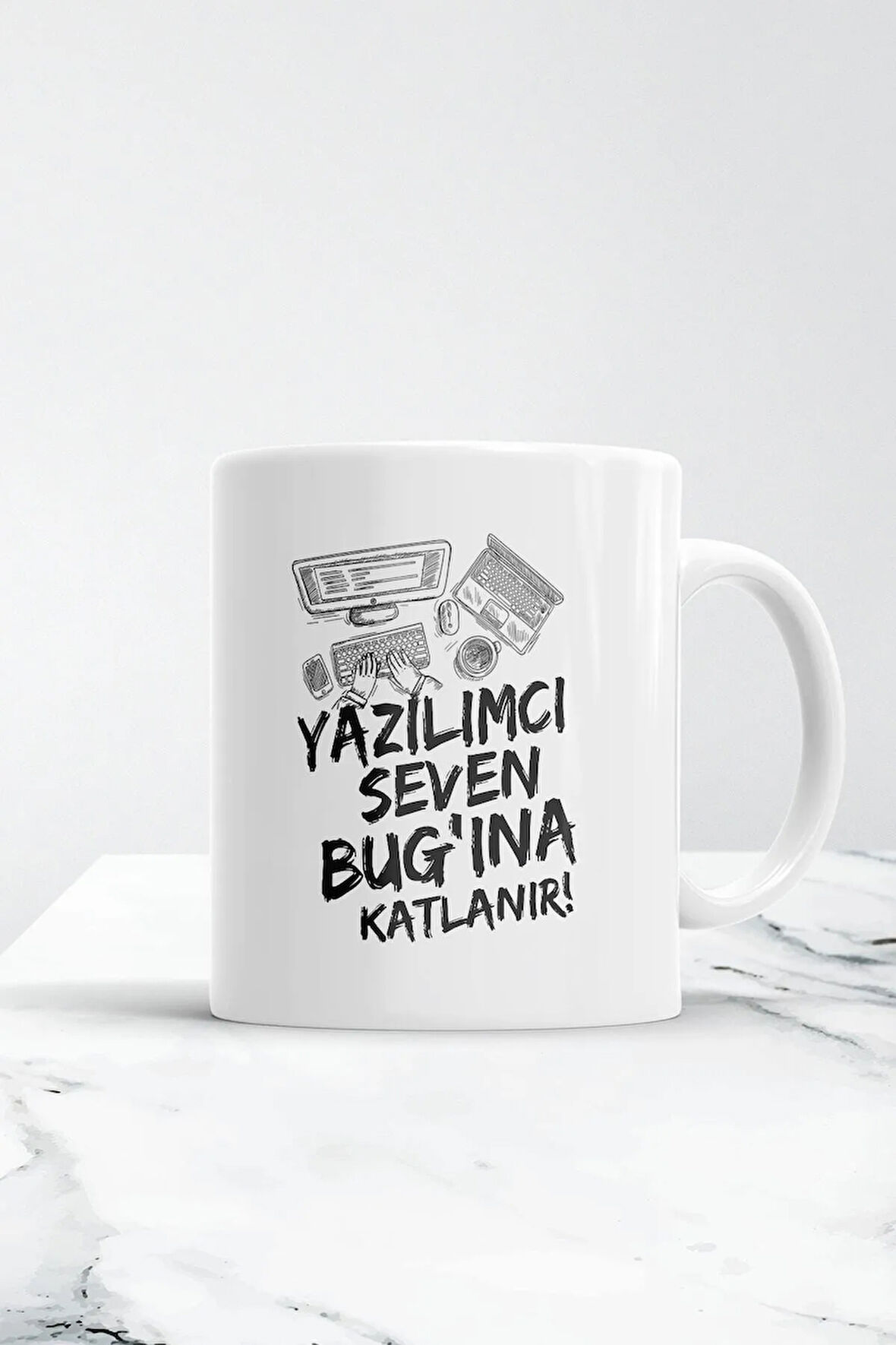 Yazılımcı Seven Bugına Katlanır Yazılımcı Kupa Bardak