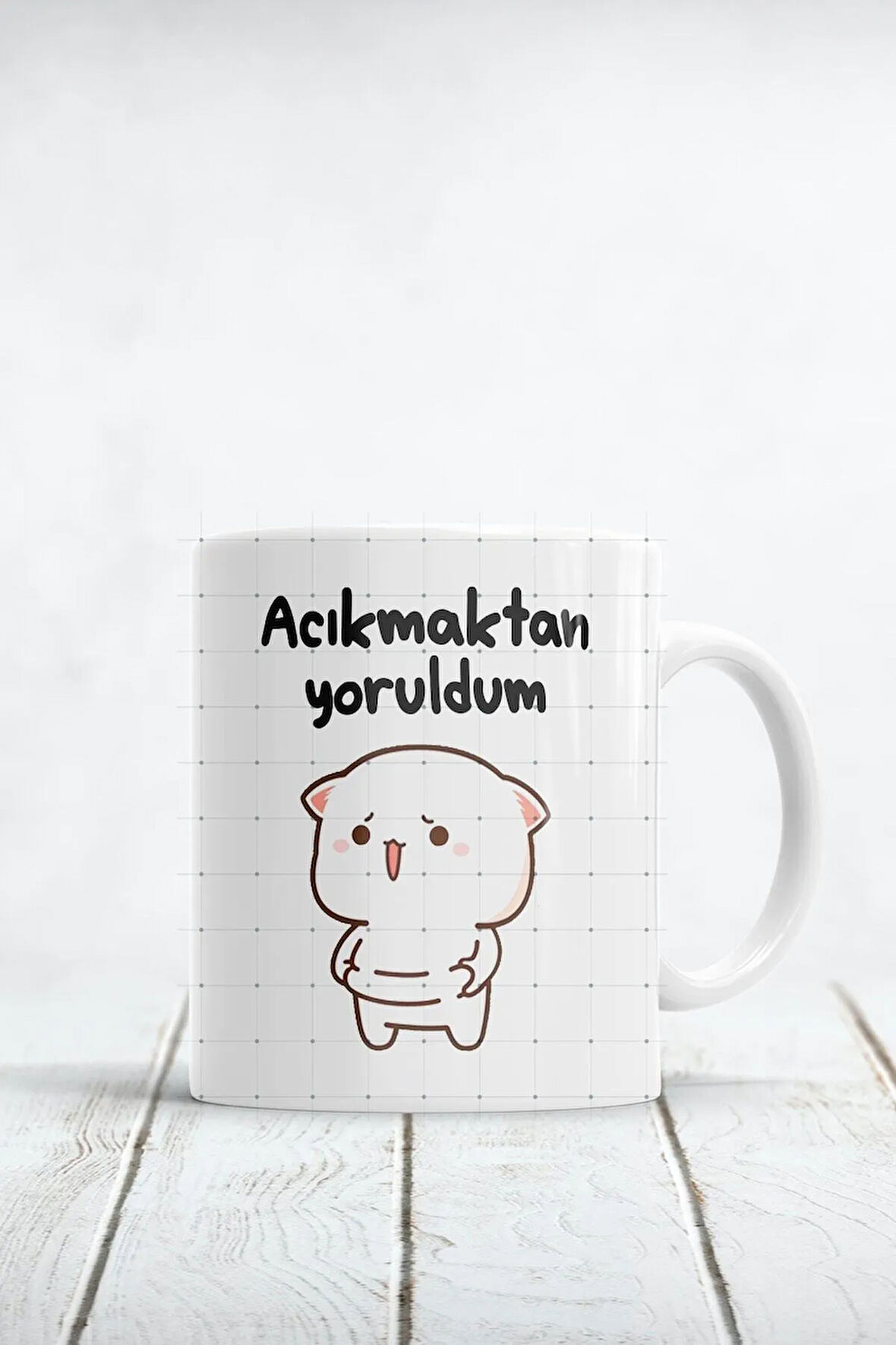 Acıkmaktan Yoruldum Baskılı Kupa Bardak