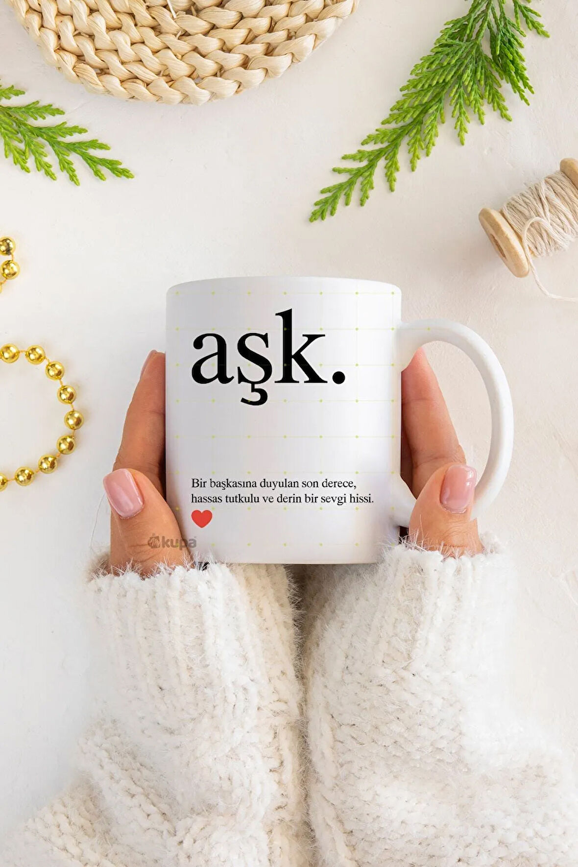 Sevgiliye Özel Aşk Açıklamalı Kupa Bardak