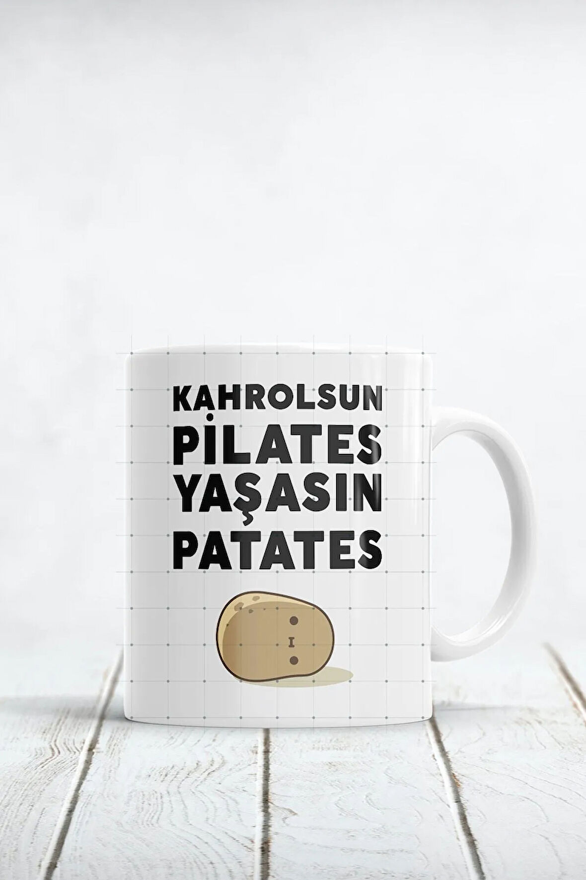Kahrolsun Pilates Yaşasın Patates Baskılı Kupa Bardak