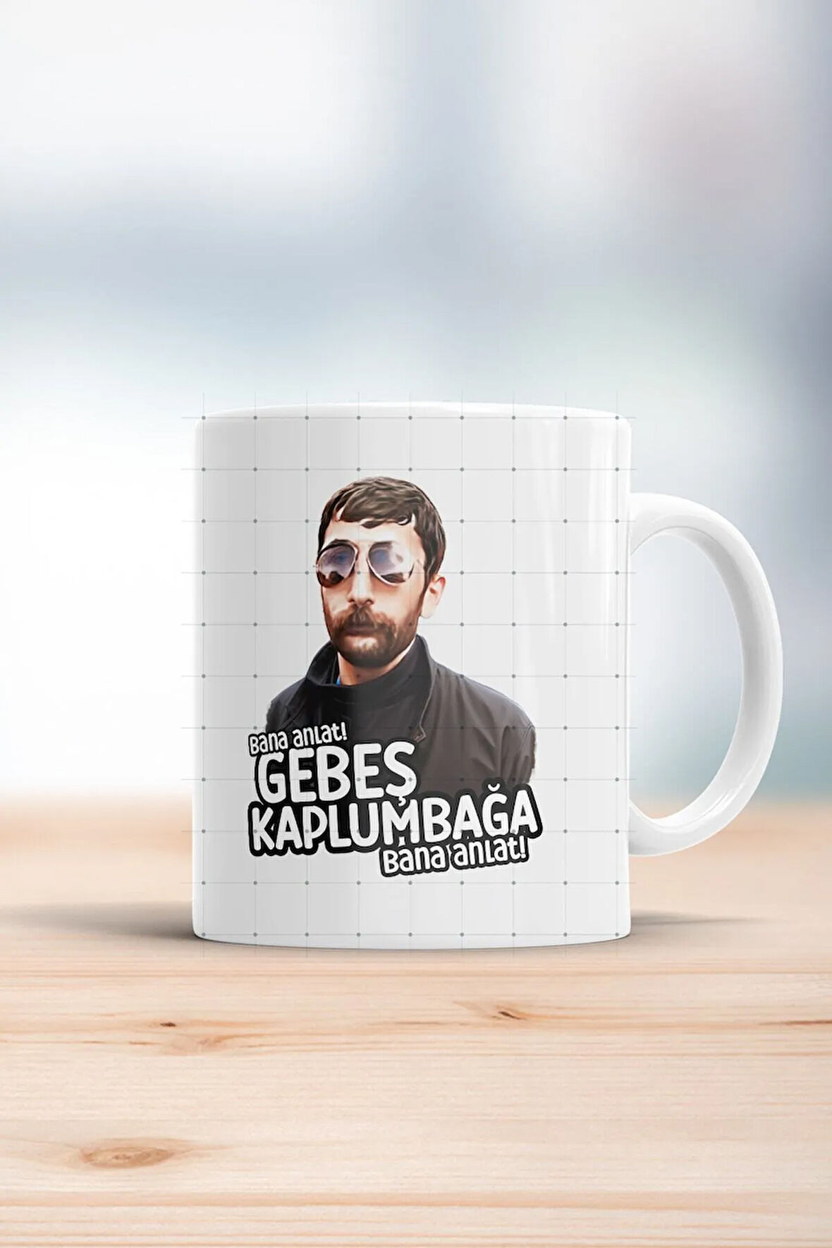 Gebeş Kaplumbağa Baskılı Kupa Bardak